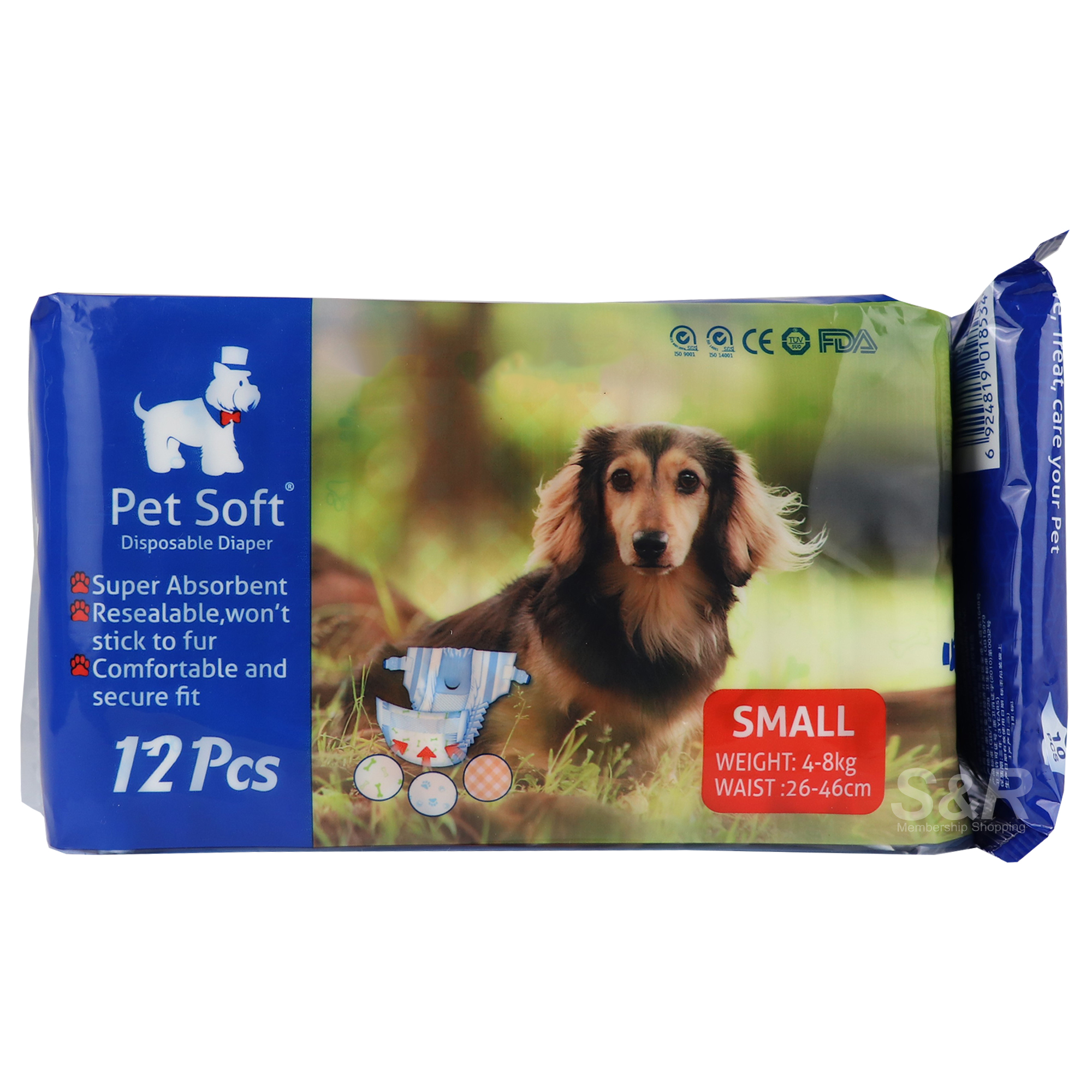 Pet Soft Disposable Female Wraps for Dogs Small 12pcs Pet Soft Disposable Female Wraps for Dogs Small 12pcs